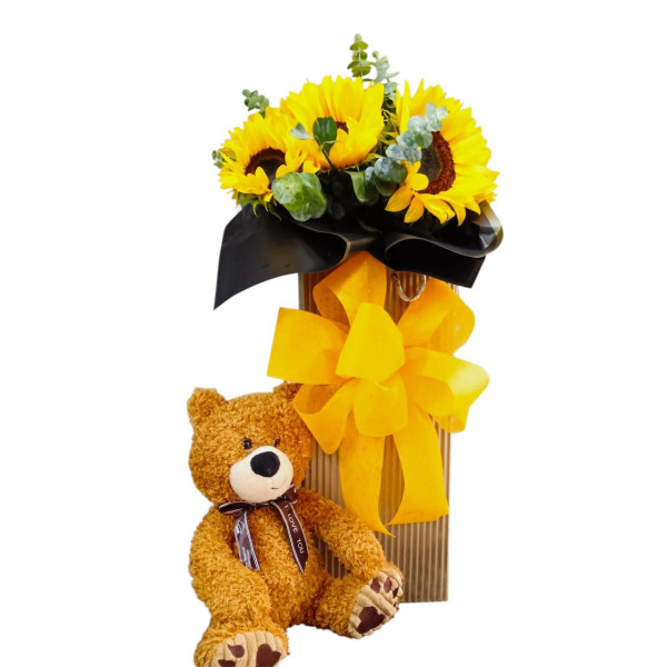 Caja Cami Girasoles con Oso.