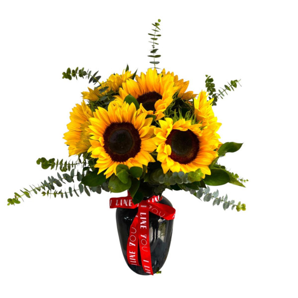 Florero de Girasoles Premium