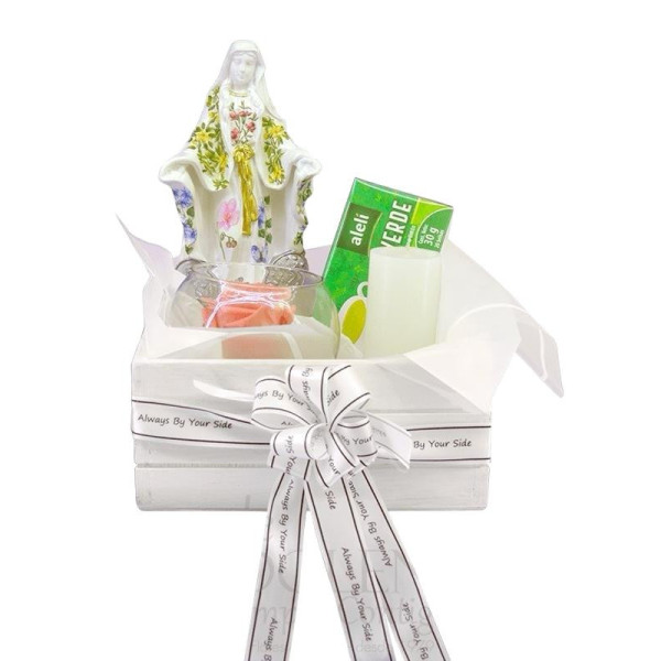 Kit Espiritual con Velón, Aromáticas y Virgen Pintada a Mano