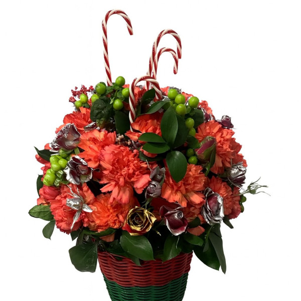 Arreglo Navideño con Bastones