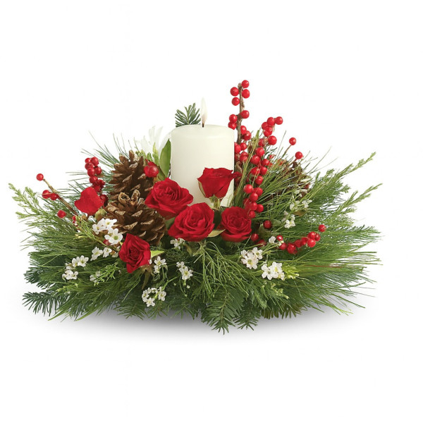 Cento de mesa con vela