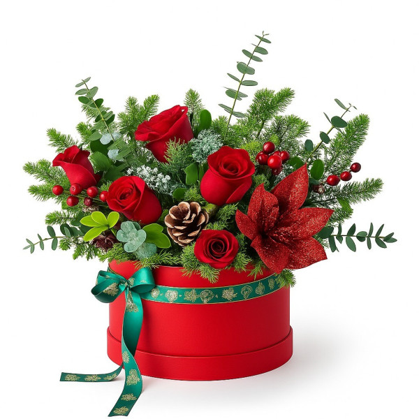 Caja Roja Navideña en Rosas