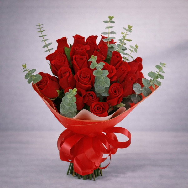 Bouquet de 24 rosas rojas