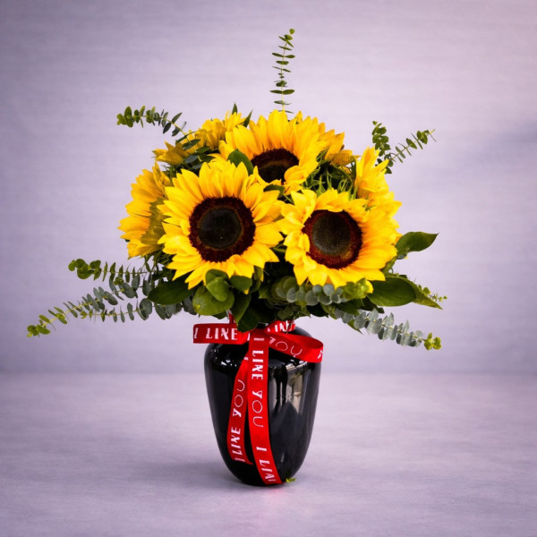 Florero de Girasoles Premium