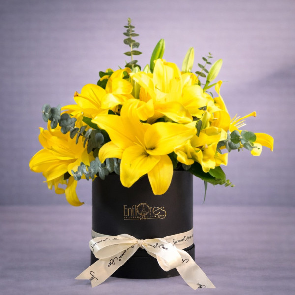 Caja Redonda de Lirios