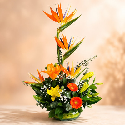 Arreglo de Aves Lirios y Gerberas | Enflores