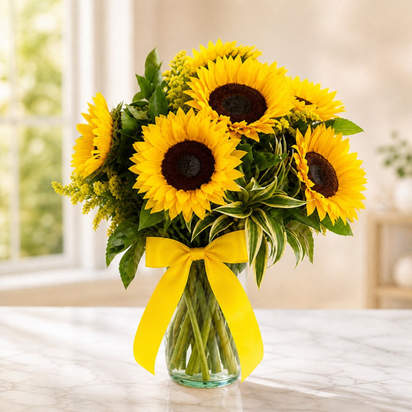 Florero de Girasoles - Diseño Brillo