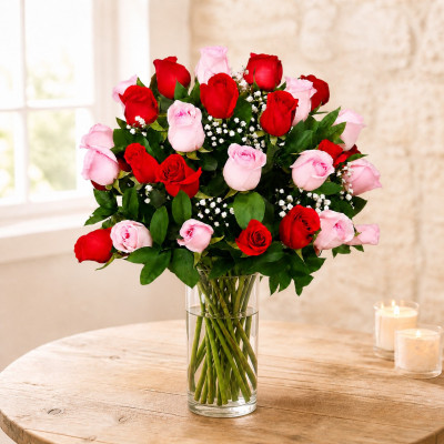Florero con 48 Rosas - Enflores