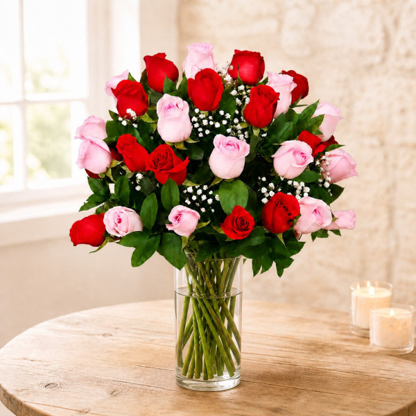 Florero con 48 Rosas
