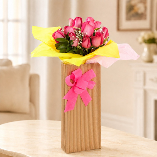 Caja de 12 Rosas Rojas - Diseño Cami
