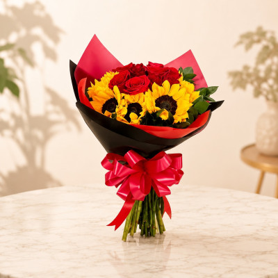 Bouquet Girasol y Rosa - Luminoso | Enflores