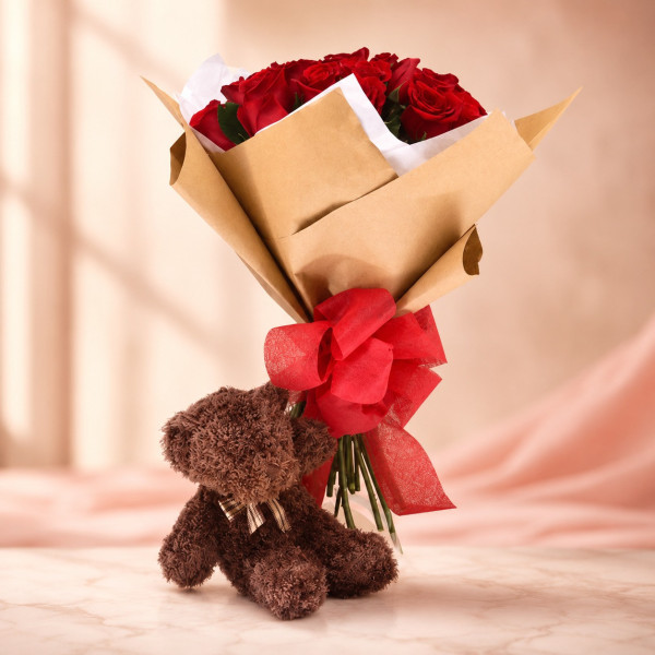 Bouquet Amor con Oso