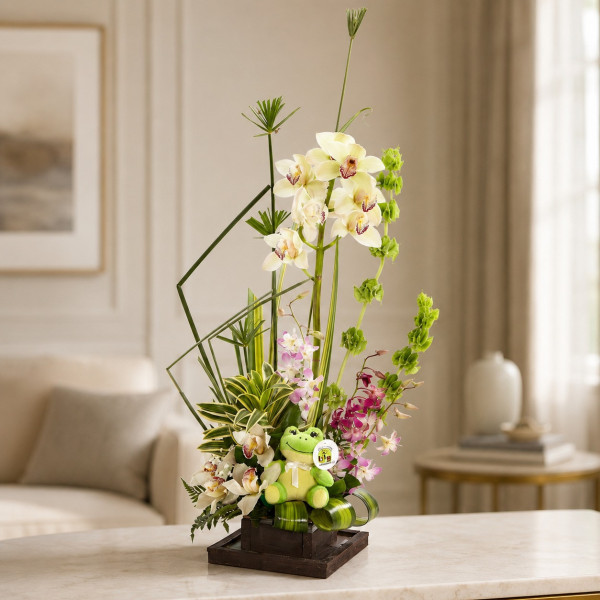 Orquídeas con Peluche - Diseño Lunático