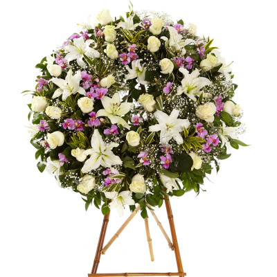 Corona en Lirios Rosas y Orquídeas Hawaianas - Diseño Inolvidable Corona en Lirios Rosas y Orquídeas Hawaianas - Diseño Inolvidable