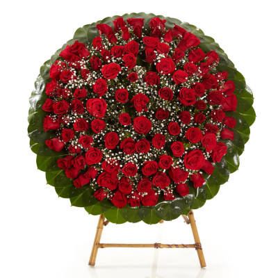Corona en Rosas Rojas - Diseño Bondad Corona en Rosas Rojas - Diseño Bondad